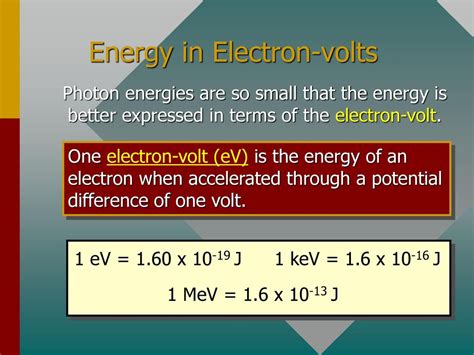 Energies in electron volts .